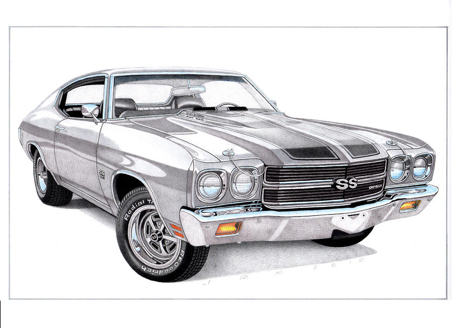 1970 Drawing - 1970 Chevelle SS454 by James Kotan.