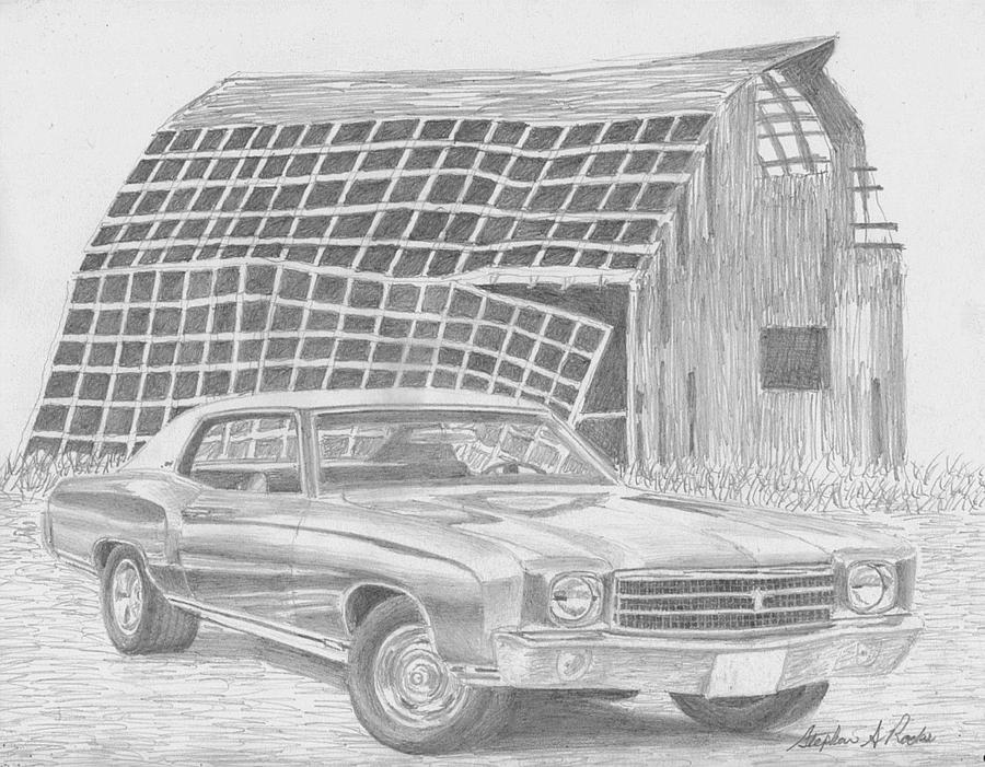 Download 1970 Chevrolet Monte Carlo Classic Car Art Print Drawing ...