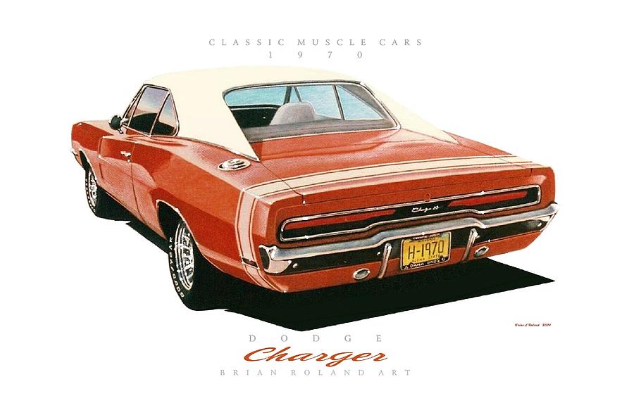 1970 Dodge Charger Drawing by Brian Roland