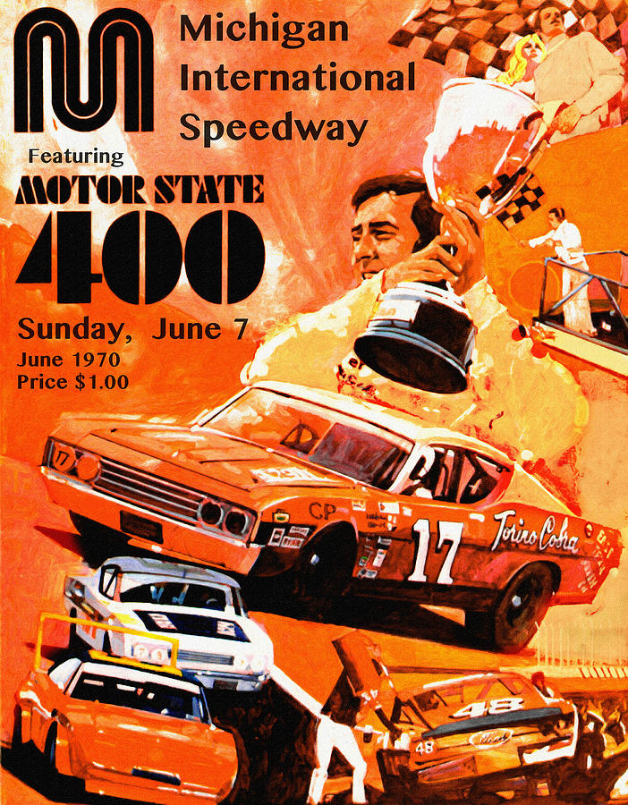 1970 Motor State 400 NASCAR Program Painting by Big 88 Artworks - Fine ...