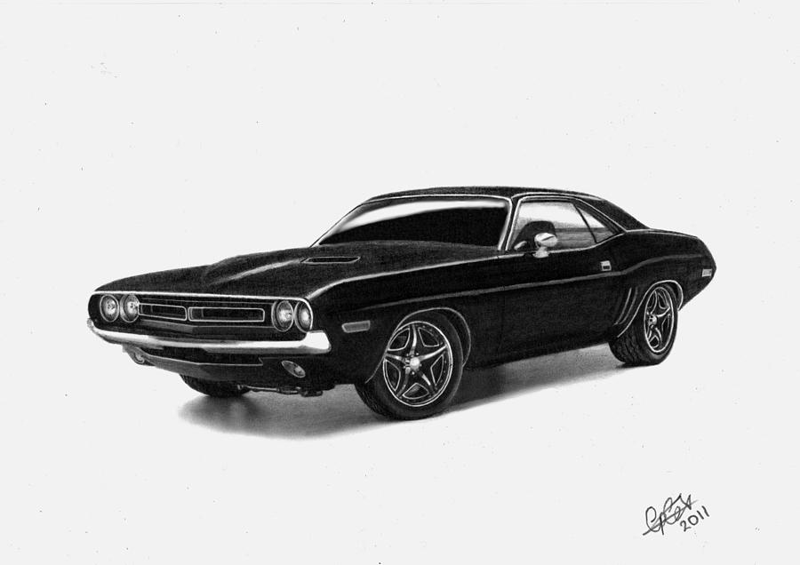 1971 Dodge Challenger Drawing by Chris Cox Pixels