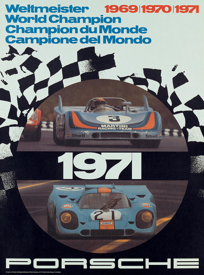 1971 Porsche World Champion poster Digital Art by Georgia Clare