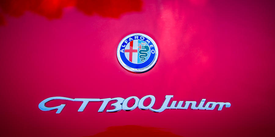 1972 Alfa Romeo GT 1300 Junior Unificato Emblem -0875c Photograph by Jill Reger
