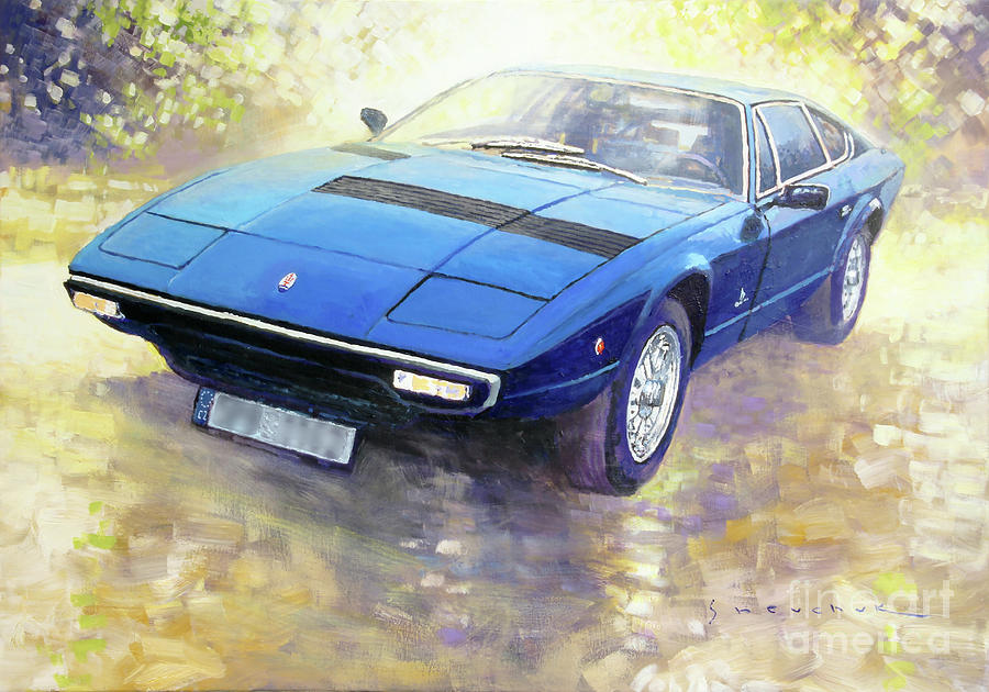 Oil On Canvas Painting - 1972 Maserati Khamsin by Yuriy Shevchuk Oil On Canvas Painting - 1972 Maserati Khamsin by Yuriy Shevchuk