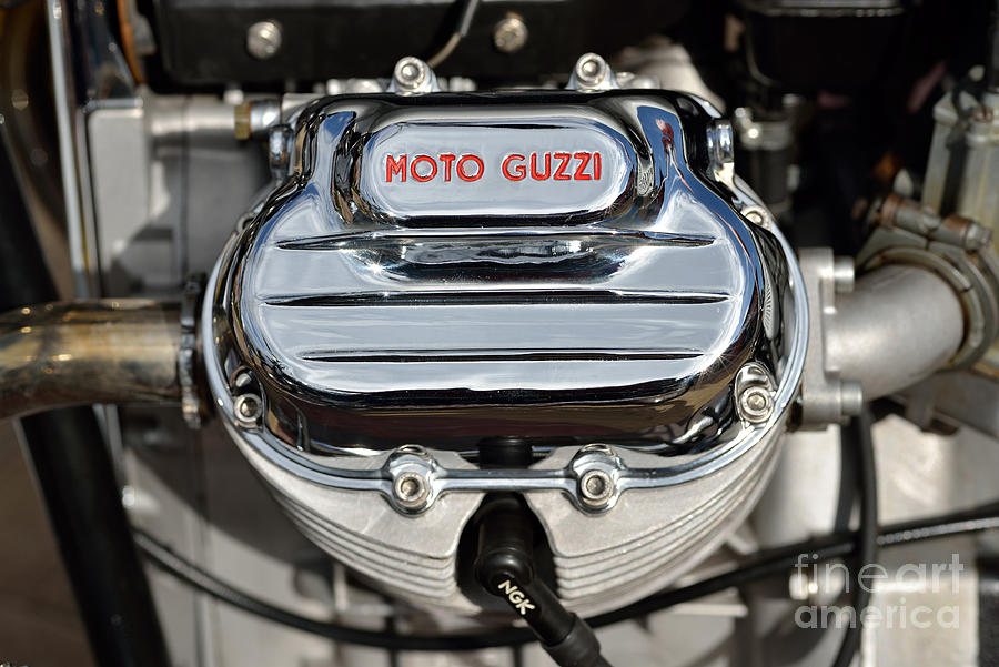 1972 Moto Guzzi V7 cylinder head Photograph by George Atsametakis