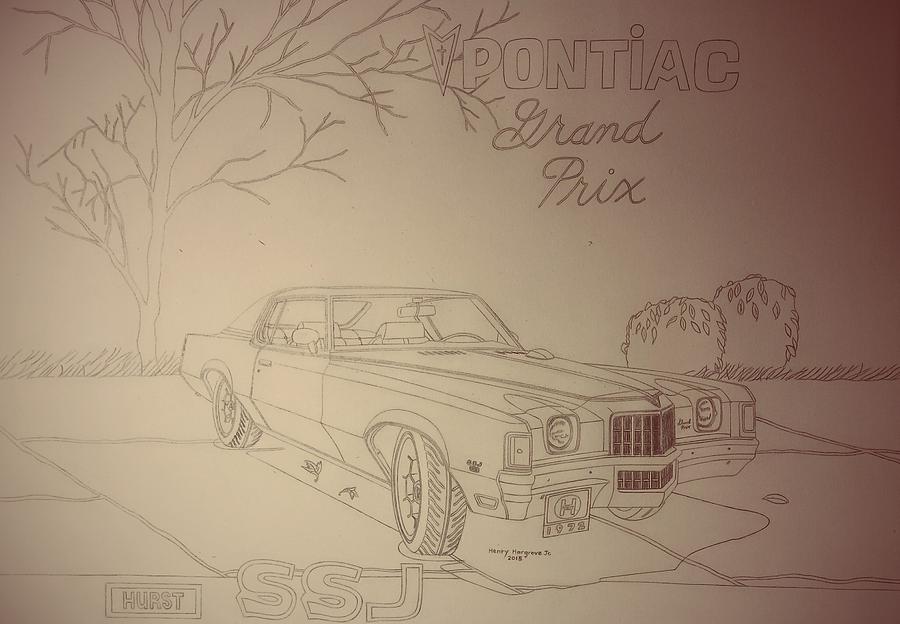 Pontiac Drawing - 1972 Pontiac Grand Prix SSJ Hurst Edition by Henry Hargrove Jr