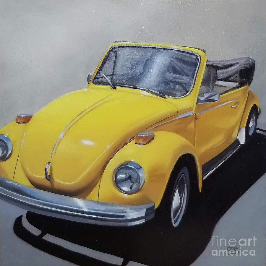 Vw Painting - 1972 Yellow Volkswagen by Elaine Brady Smith Vw Painting - 1972 Yellow Volkswagen by Elaine Brady Smith