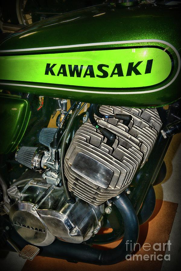 1973 Kawasaki H1D 500cc Mach 3 Profile Photograph by Paul Ward