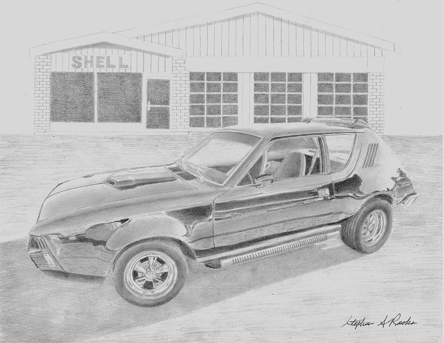 Miscellaneous Drawing - 1974 AMC Gremlin CLASSIC CAR ART PRINT      by Stephen Rooks