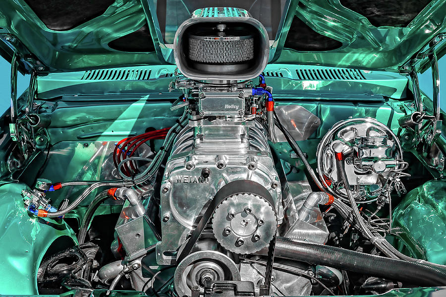 1975 Pontiac Ventura Engine Detail   -   1975Pontiacv8enginedetail170550 Photograph by Frank J Benz