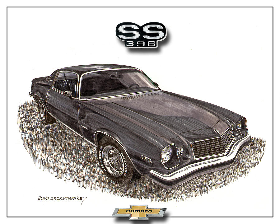 1976 Chevrolet Camato S S 396 Painting by Jack Pumphrey