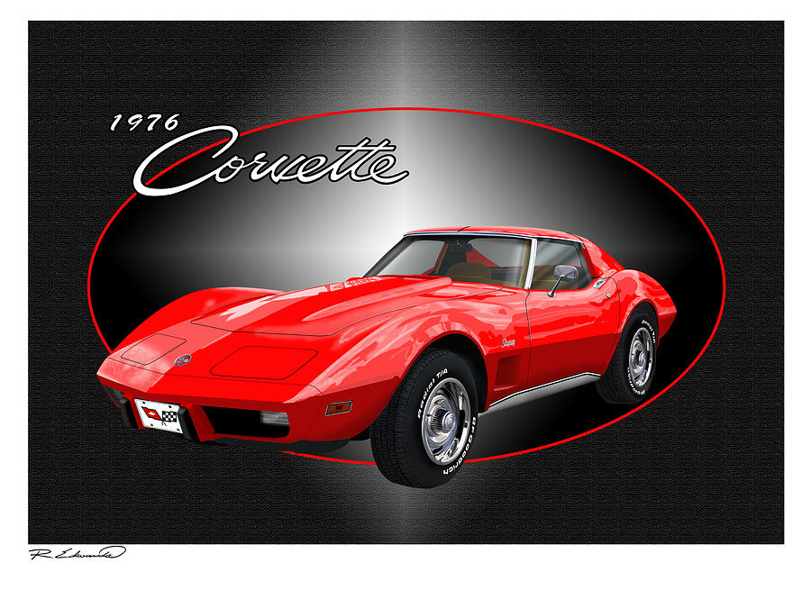 1976 Corvette Painting by Rudy Edwards - Fine Art America