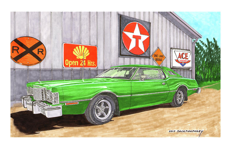 1976 Ford Thunderbird Painting by Jack Pumphrey