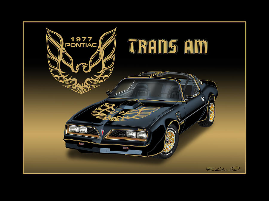 Smokey And The Bandit Painting - 1977 Pontiac Trans AM Bandit by Alison Edwards