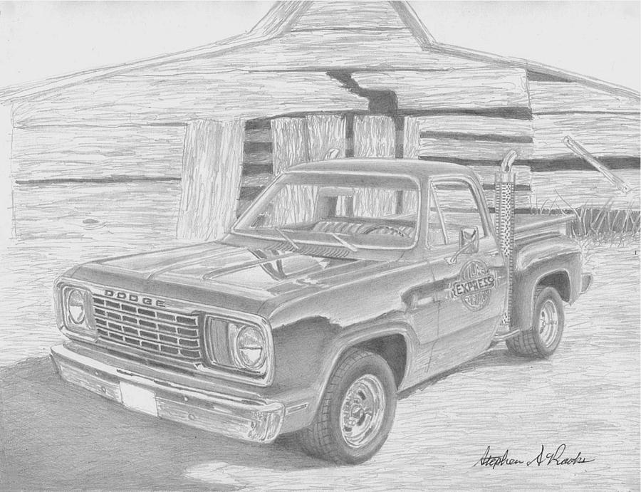 1978 Dodge Lil Red Express Pickup Truck Art Print Drawing ...