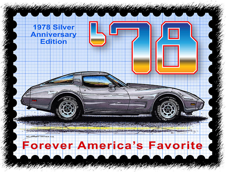 1978 Silver Anniversary Edition Corvette Digital Art by K Scott Teeters