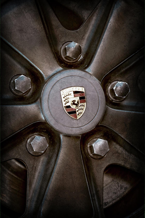 Car Photograph - 1980 Porsche 911SC Targa Wheel Emblem -1086ac by Jill Reger