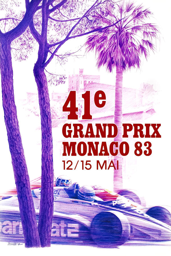 1983 monaco grand prix racing poster digital art by retro graphics 1983 monaco grand prix racing poster by retro graphics