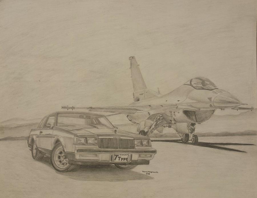 Buick Drawing - 1986 Buick Regal T-Type  by Henry Hargrove Jr