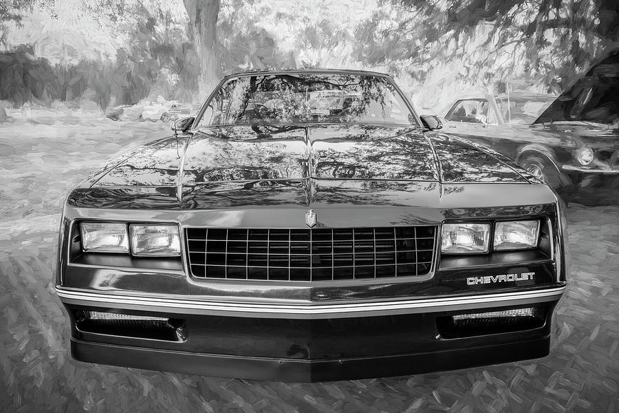 Vintage Photograph - 1987 Chevrolet Monte Carlo SS Coupe BW c122  by Rich Franco