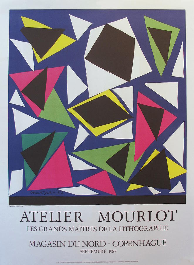Henri Matisse Painting - 1987 Original Matisse Exhibition Poster, Atelier Mourlot Cut Outs by Henri Matisse