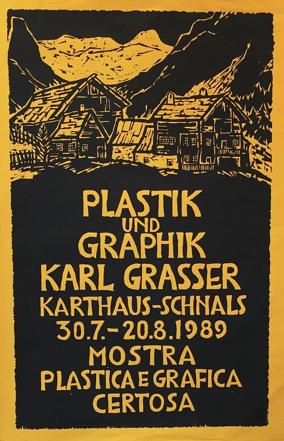 Woodblock Drawing - 1989 Italian Exhibition Poster by Karl Grasser