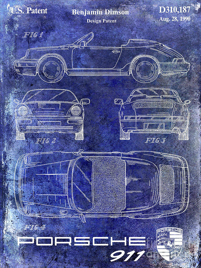 1990 Porsche 911 Patent Blue Photograph by Jon Neidert