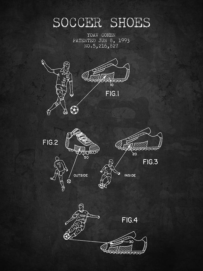 1993 Soccer Shoes Patent - Charcoal - Nb Digital Art