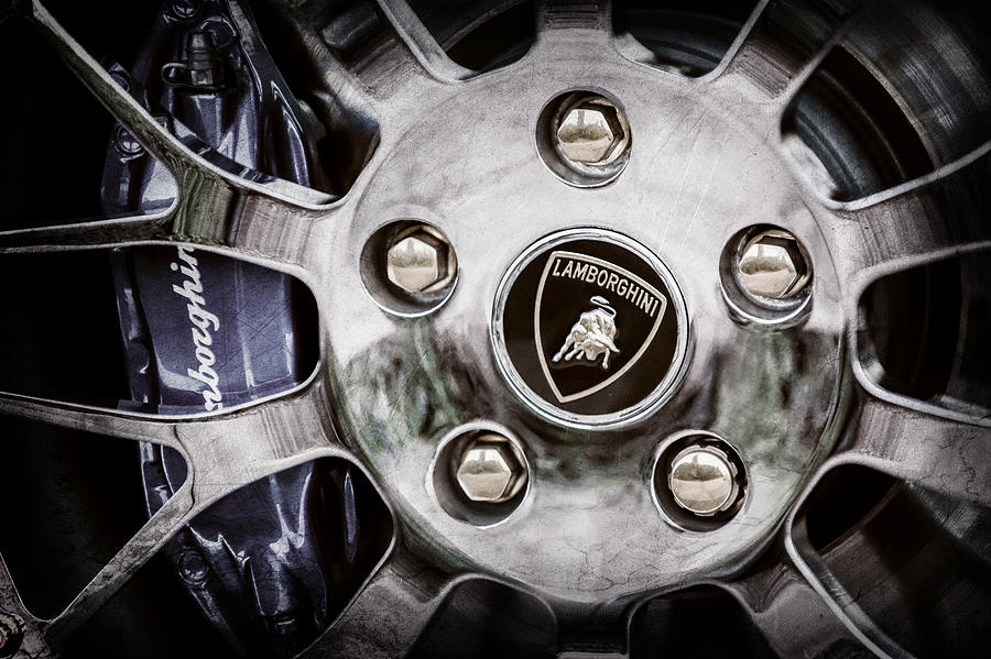 Car Photograph - 1997 Lamborghini Diablo Roadster  Wheel Emblem -1303ac by Jill Reger