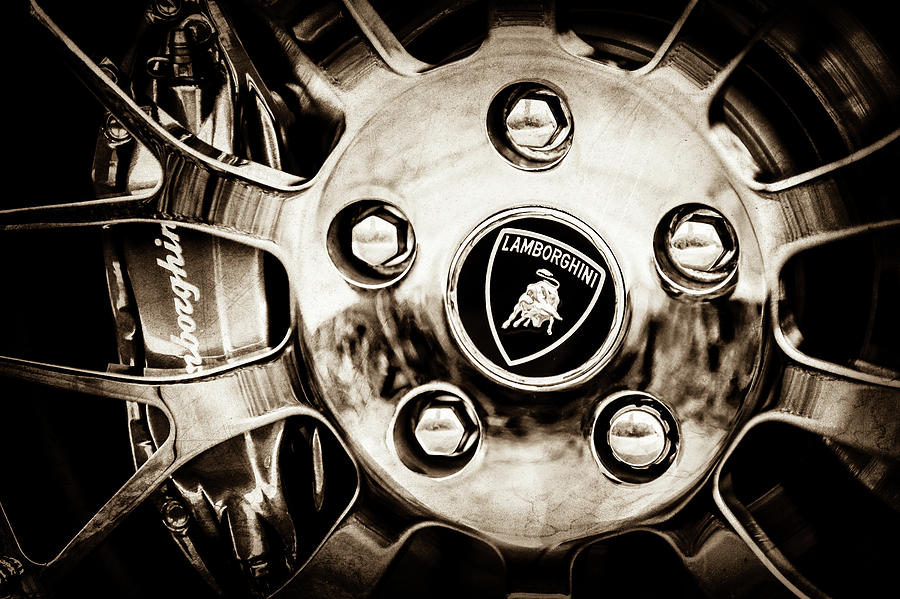 Car Photograph - 1997 Lamborghini Diablo Roadster  Wheel Emblem -1303s by Jill Reger