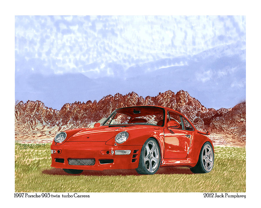 1997 Porsche 993 Twin Turbo  Painting by Jack Pumphrey