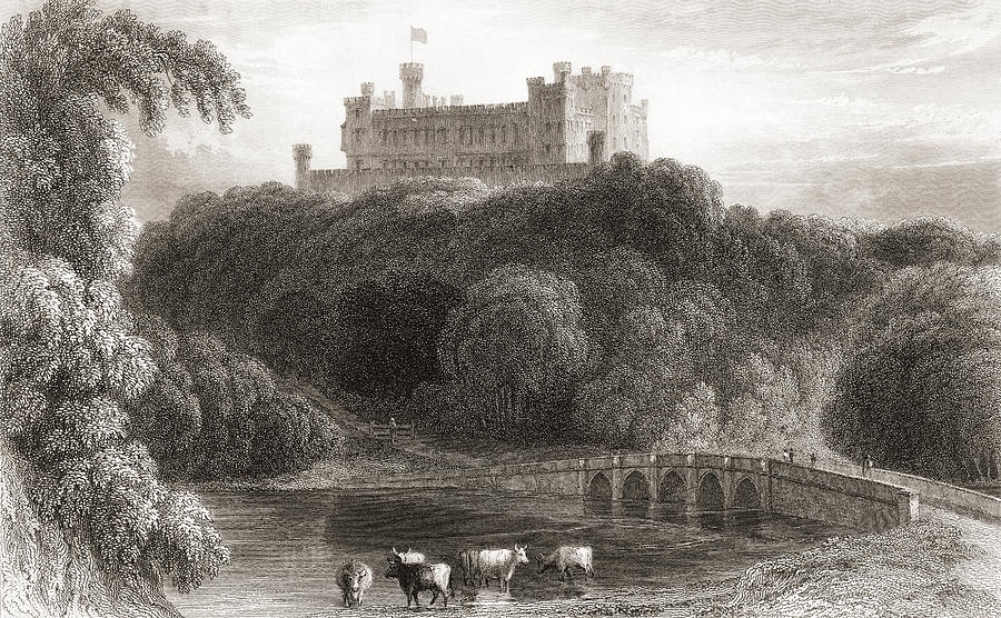 Castle Drawing - 19th Century View Of Belvoir Castle by Vintage Design Pics