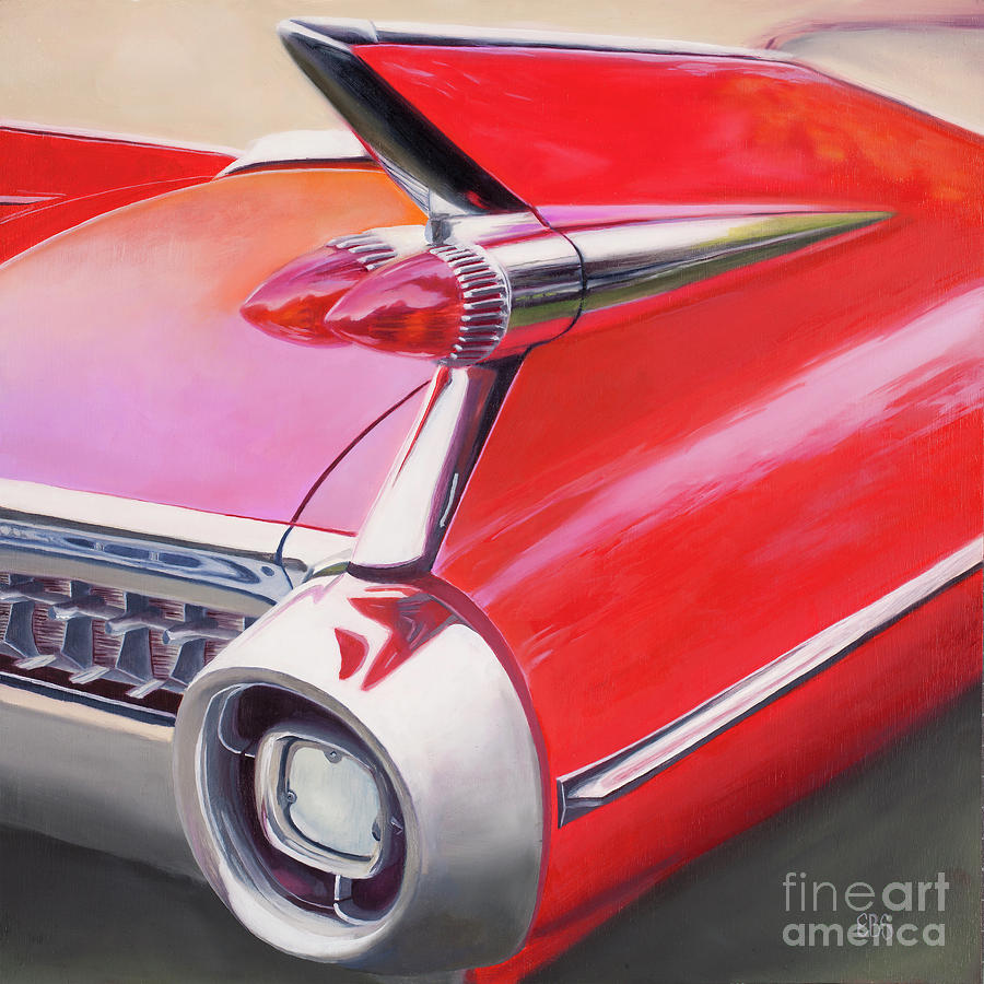 50s Painting - 1959 Cadillac Eldorado by Elaine Brady Smith 50s Painting - 1959 Cadillac Eldorado by Elaine Brady Smith