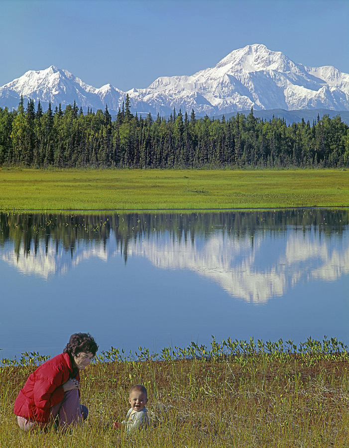 1M1326 Wife and Son in Denali National Park Photograph by Ed Cooper Photography