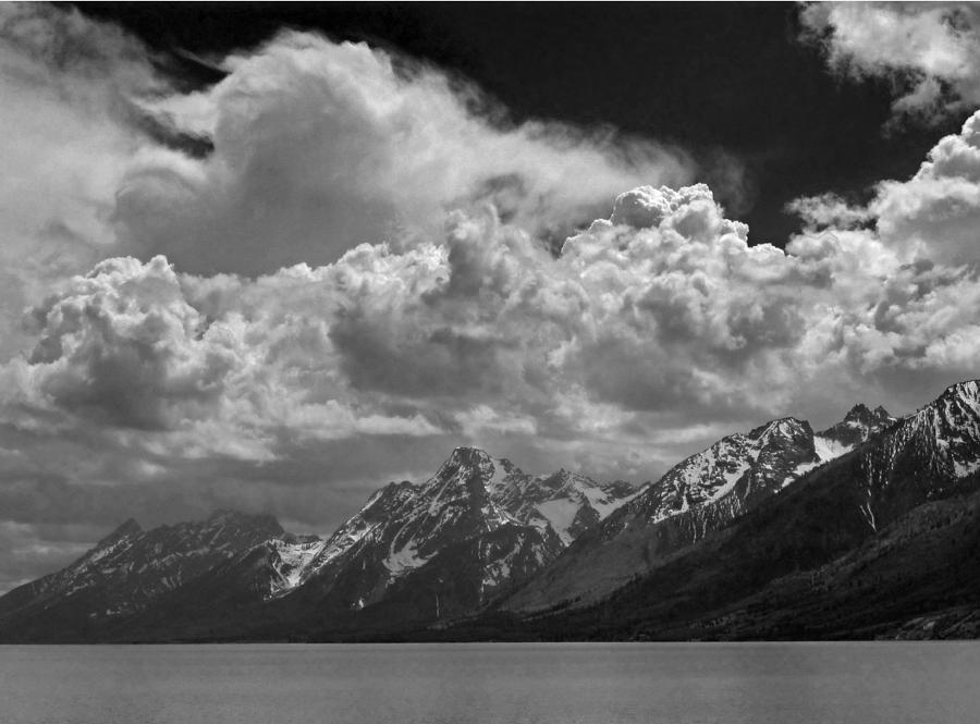 1M9234-BW Clouds Over Mt. Moran Photograph by Ed Cooper Photography