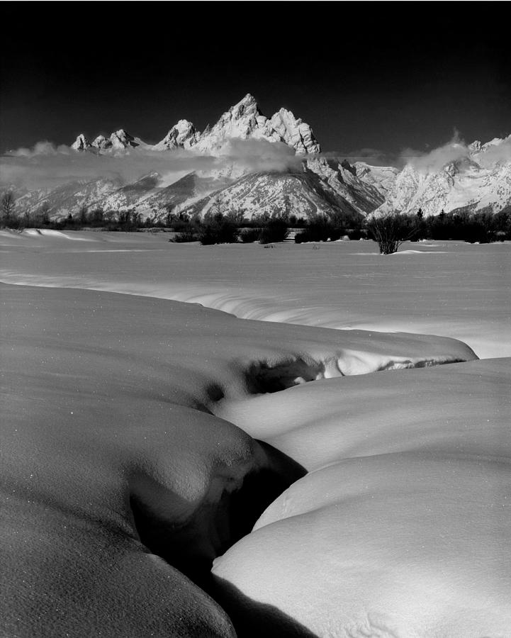 1M9303 BWTetons seen from Jackson Hole Photograph by Ed Cooper Photography