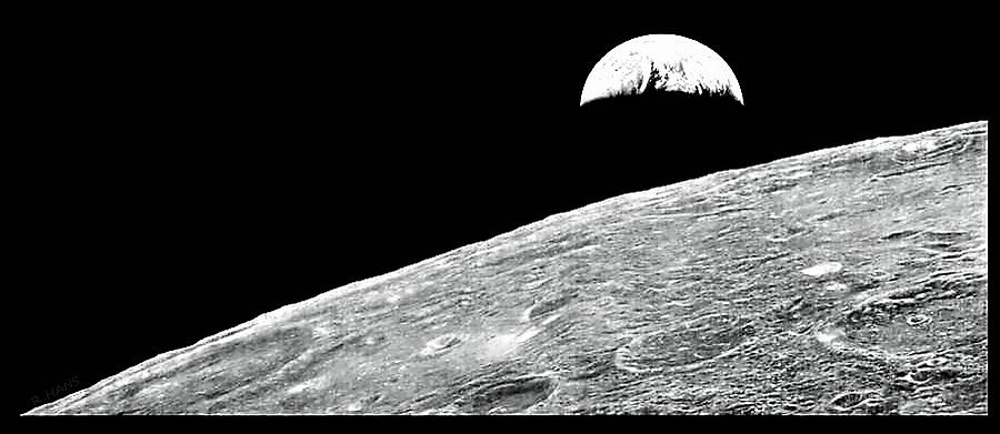 1st. Earth Photograph From The Moon Photograph by Rob Hans