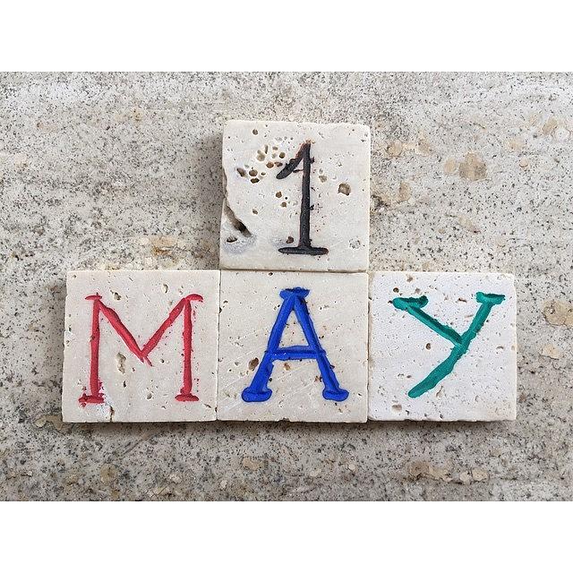 Spring Photograph - 1st May, Calendar Date On Carved by Adriano La Naia