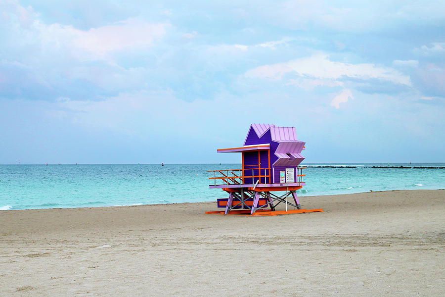1st Street Lifeguard Tower - Miami Beach Photograph by Art Block Collections