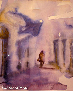 Water Colors Painting -  Old City  #2 by Soaad Ahmad