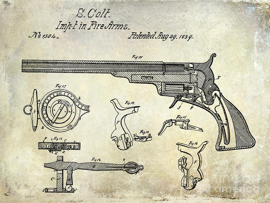 1839 Colt Firearms Patent  #2 Photograph by Jon Neidert