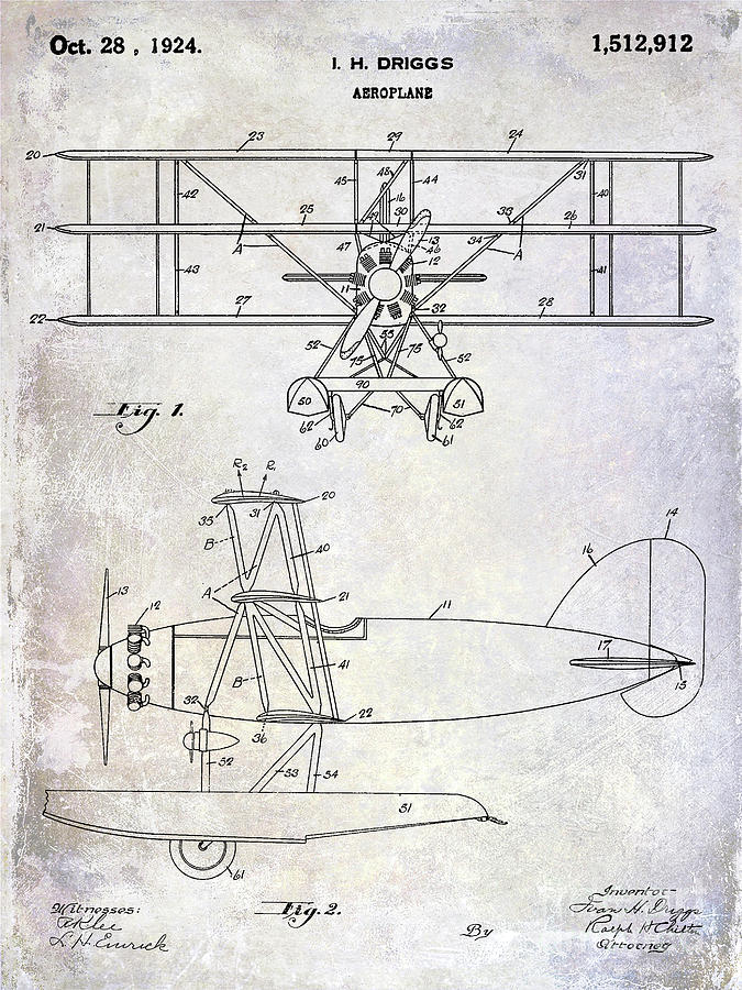 1924 Airplane Patent #2 Photograph by Jon Neidert