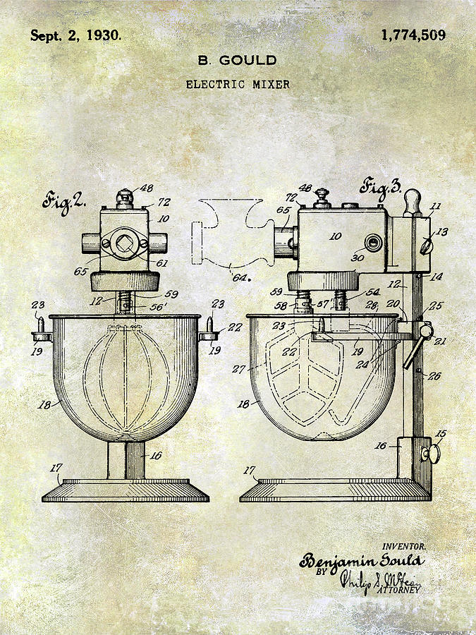 1930 Electric Mixer Patent #2 Photograph by Jon Neidert