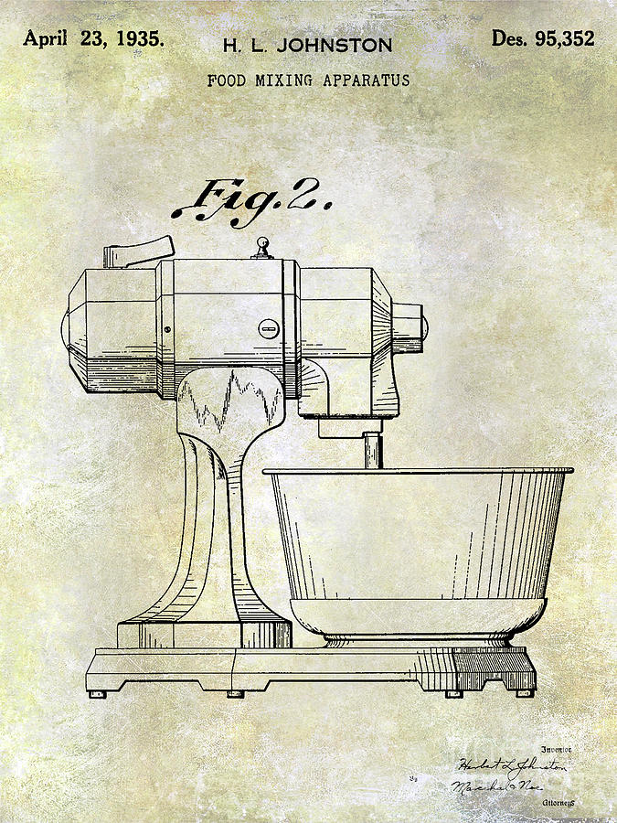 1935 Food Mixing Apparatus Patent  #2 Photograph by Jon Neidert