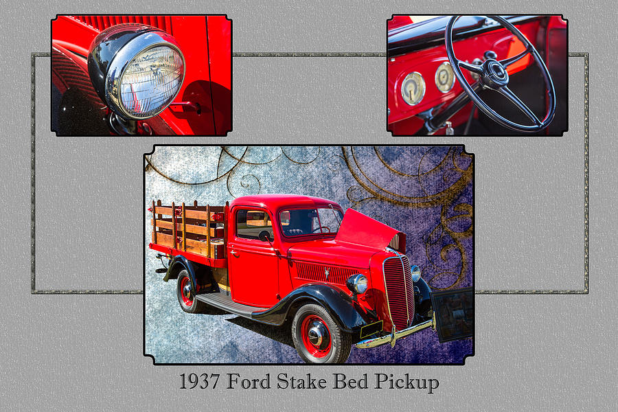 1937 Ford Stake Bed Pickup Antique Vintage Photograph Fine Art P #2 Photograph by M K Miller