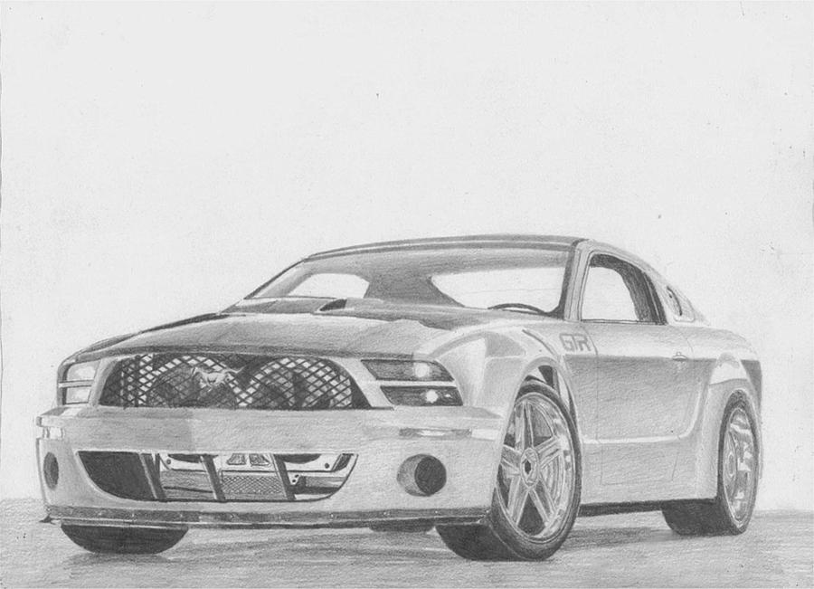 How to draw a car | Ford Shelby Mustang GT500 | itsarttrap | - YouTube