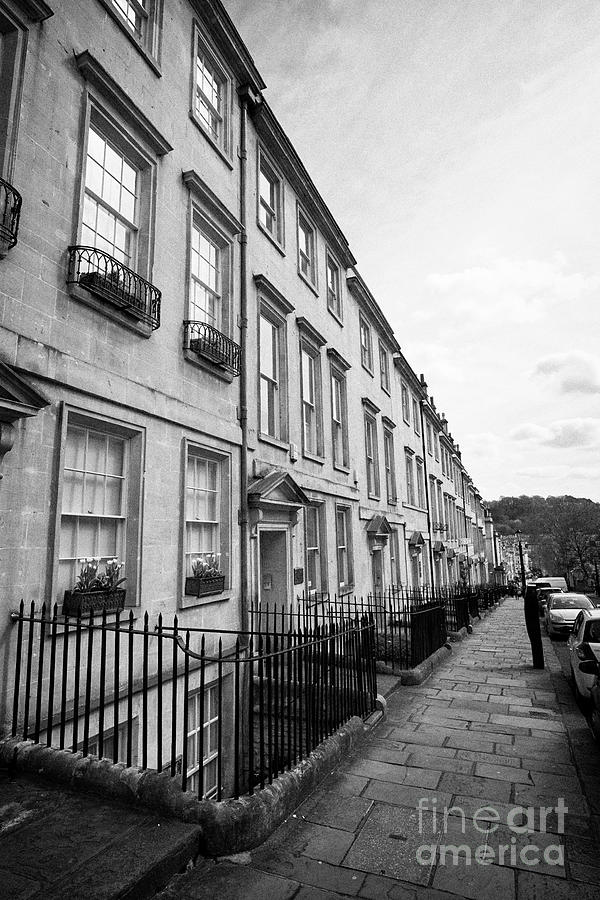 3 storey georgian buildings on steep gay street in Bath England UK ...