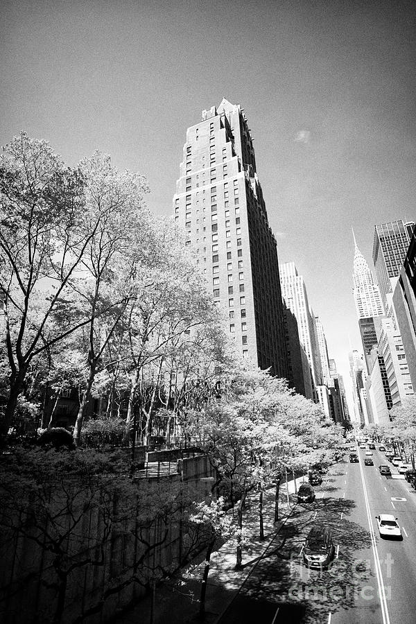 New York City Photograph - 42nd street splitting tudor city greens and tudor city apartment complex New York City USA #2 by Joe Fox