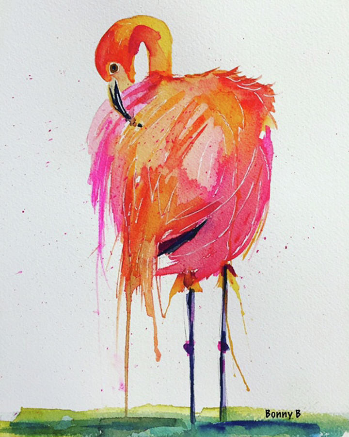 Flamingo Babes Buddy Painting by Bonny Butler
