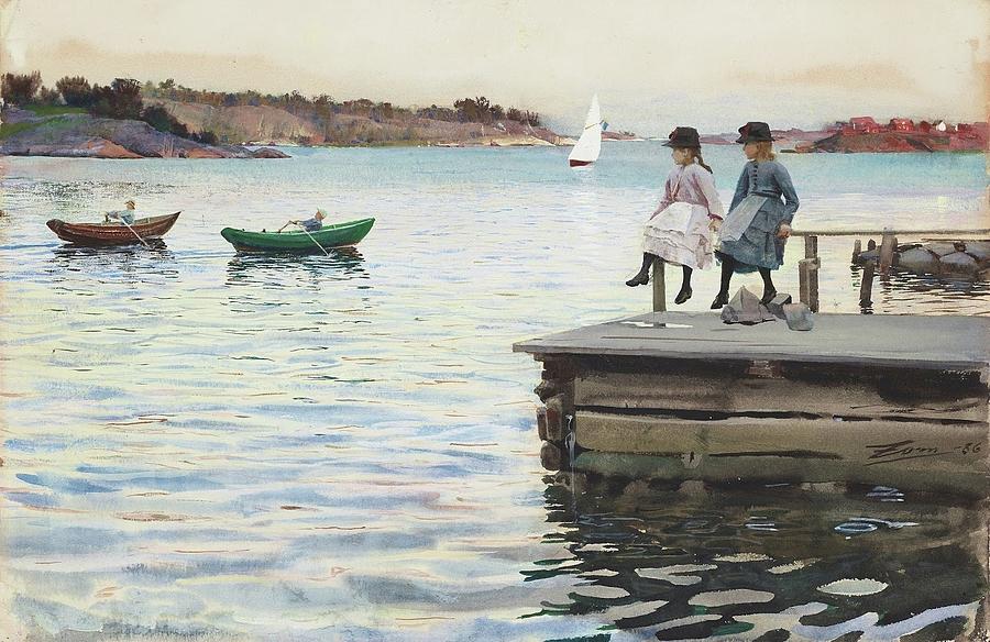 A boat race #2 Painting by Anders Zorn
